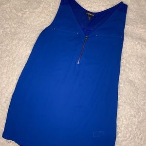 Express royal blue sheer tank top